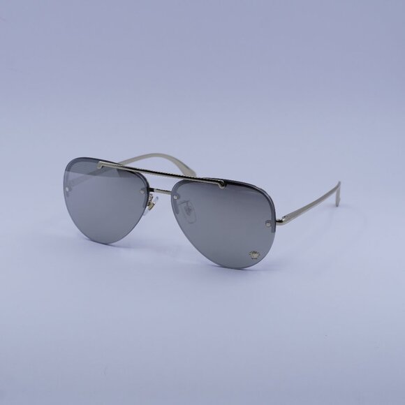Versace VE2231 12526G Sunglasses Pale Gold Aviator Frame, Grey Lenses - Picture 1 of 11